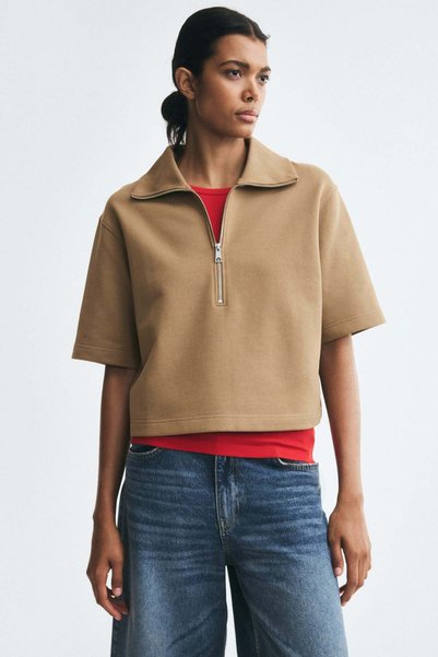 H&M Cotton zip-top polo shirt