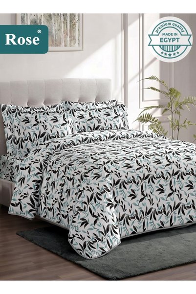 Rose Floral Comforter Set, High Quality Microfiber, 6 Pieces, Fits 200x200 cm...