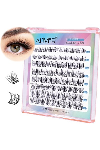 ALİVER False Eyelashes Extension Natural Set 2 Styles,False Lash Clusters Kit...