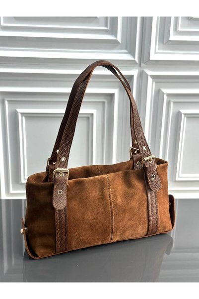 çkn sedat çakan çanta & fular & aksesuar Genuine suede leather women's should...