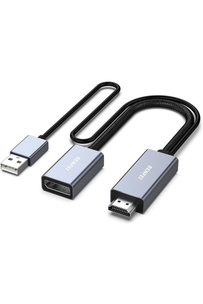 BENFEI Adaptor video Benfei, HDMI - DisplayPort / USB, 4K, Gri