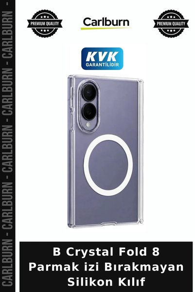 Carlburn غطاء سيليكون B Crystal Fold 8 بتصميم سطحي مقاوم لبصمات الأصابع