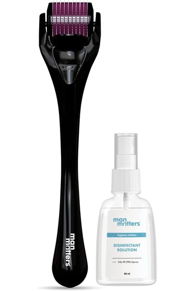 Man Matters 1.00 mm Derma Roller with Disinfectant | With 540 Titanium Alloy ...