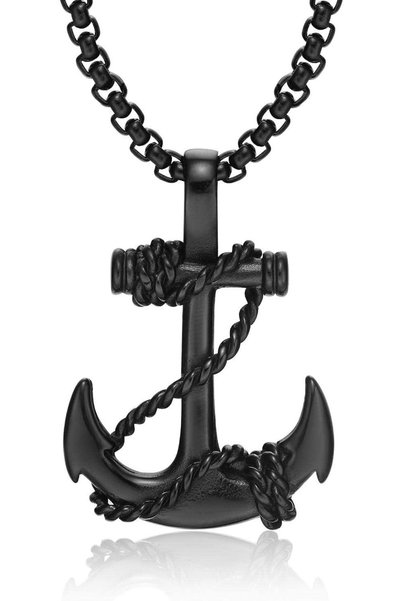 Generic Men Nautical Anchor Necklace Stainless Steel Pirate Pendant Necklaces