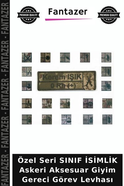 Fantazer Özel Seri SINIF İSİMLİK Askeri Aksesuar Giyim Gereci Görev Levhası