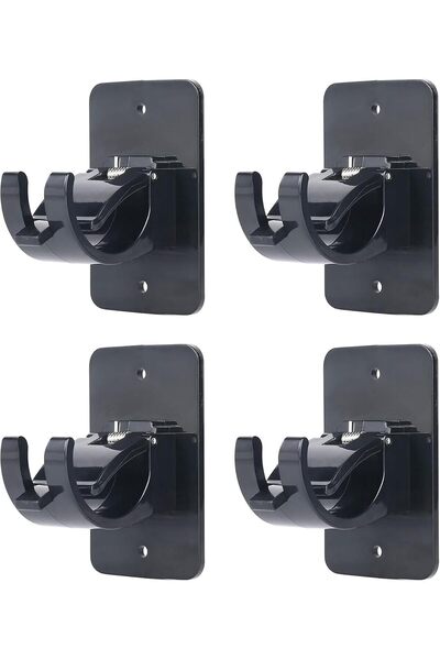 Arabest 4 Pcs Transparent Self Adhesive Curtain Rod Brackets,No Drill Wall Mo...