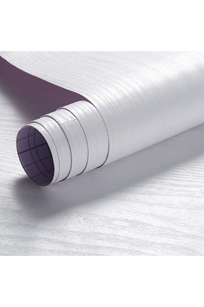 Arabest White Wood Paper,Self Adhesive Wallpaper Waterproof Gloss，PVC Vinyl, ...