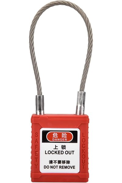 GENERAL Engineering Metal Padlock with Durable Stainless Steel Rope for Locko...