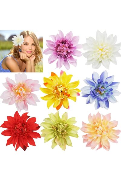 Arabest Hawaiian Flower Hair Clips,8 Pcs Artificial Tropical Flower Pins for ...