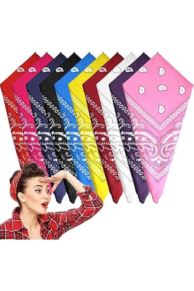 TERRIFI Paisley Bandanas (10 Pcs), Multifunction Head Wrap and Scarf for Men ...