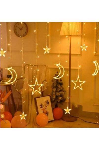 HALAMODO إضاءة ليد للزينة لرمضان، لون أصفر، 22×9×18 سم