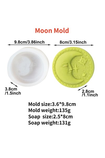 Choice Moon Mold Sun Moon Face Candle Silicone Mold DIY Moon Scented Candle S...