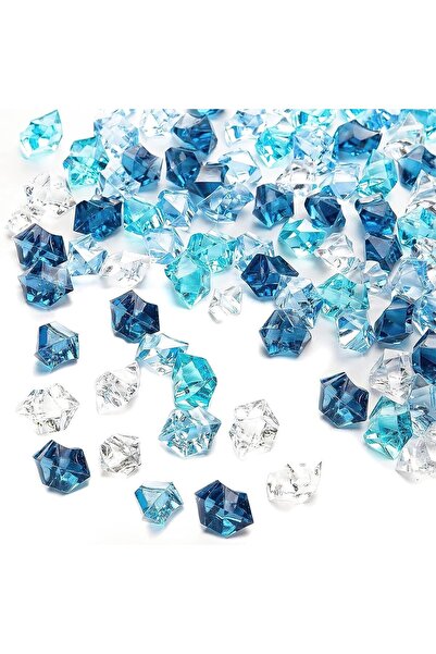 Arabest 825 Pieces Blue Clear Fake Ice,1.1 lbs Irregular Crystal Gemstones fo...