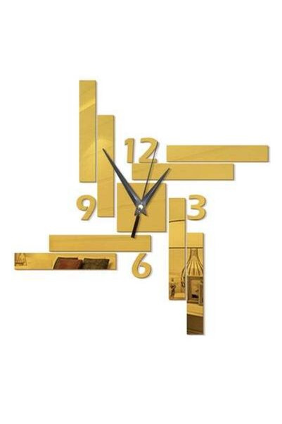HALAMODO ساعة حائط فنية لتزيين المنزل باللون الذهبي مقاس 30 × 30 سم