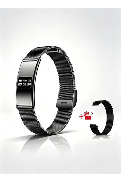Generic Brand Black Titanium Smart Watch, 2.8mm Ultra Thin Fitness Tracker, A...
