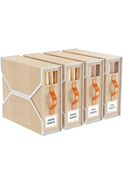 Arabest Yelajoy 4 Pack Foldable Bed Sheet Organizers with Visual Window and H...