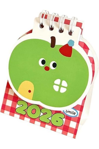 Arabest Small Desktop 2026 Monthly Calendar,Green Fruit Pattern Paper Desk Ca...