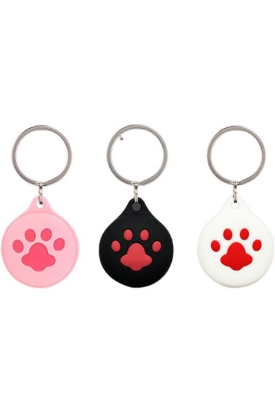 Arabest 3 Pcs Silicone Protective Case for AirTag,Keychain for Cat and Dog Co...