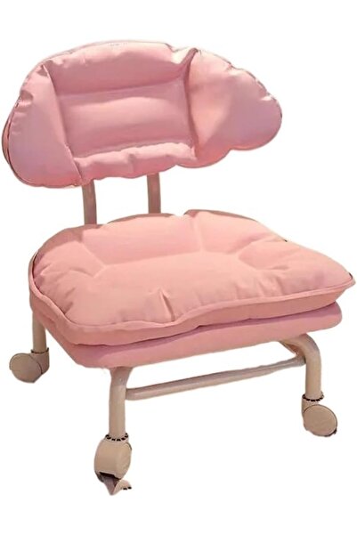 Arabest Yelajoy Low Stool with Backrest and 360 Degree Swivel Wheels,Pink Uni...