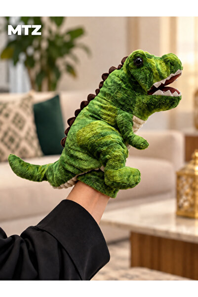 mtz Green T-Rex Dinosaur Plush Hand Puppet, Soft Dinosaur Toy for Storytellin...