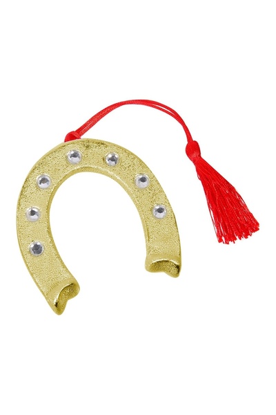 OEM Potcoava Decorativa Ceramica Aurie cu Model 9 cm de Crăciun – Atmosferă F...