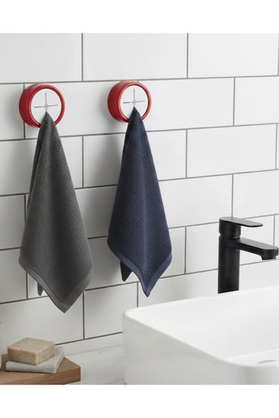 Privo Set of 2 Practical Silicone Towel and Dishcloth Holders with Adhesive for Kitchen and Bathroom