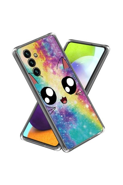 OEM Θήκη Σιλικόνης TPU για Samsung Galaxy A55 5G - Γατούλα σε Ουράνιο Τόξο