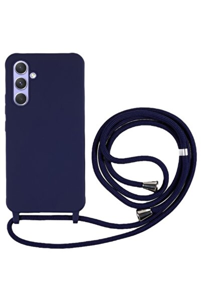 OEM Θήκη Σιλικόνης TPU με Κορδόνι Λαιμού για Samsung Galaxy A35 5G - Σκούρο Μπλε