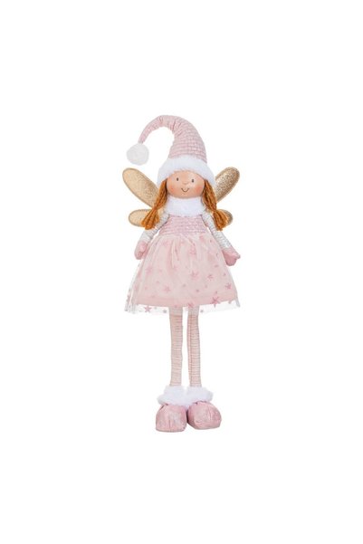 OEM Figurină Ingeras cu Rochie Roz de Crăciun 69 cm – Accent Festiv pentru Să...