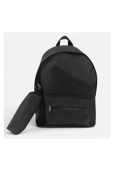 OEM Ghiozdan Școlar Negru cu Penar 31x13,5x42,5 cm, cu bretele reglabile
