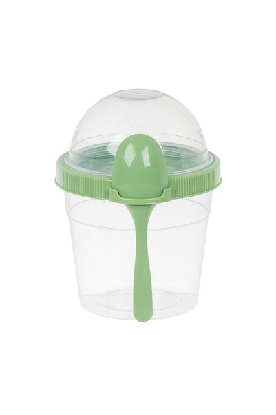 OEM Caserolă din Plastic Take Away Snack cu Lingura Verde Menta 500 ml – Depo...