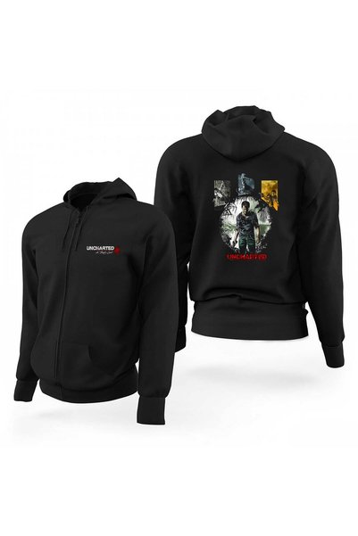 CrowsGate Φούτερ με κουκούλα Uncharted 4 Character Black Zippered Limited Edi...