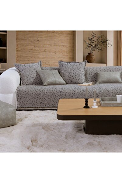 Nef Nef Homeware Nef-Nef Homeware Ριχτάρι Πολυθρόνας Γκρι Λεοπάρ, 170 x 180 εκ.