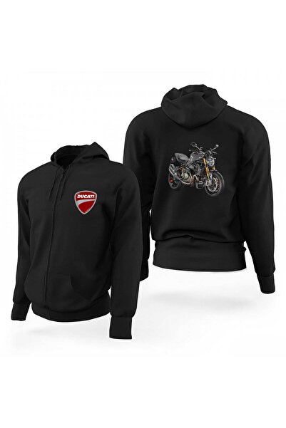 CrowsGate Φούτερ με κουκούλα Ducati Multistrada 1200 Σαφρό μαύρο με φερμουάρ ...