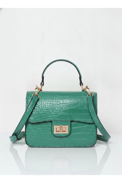MILANO COLLECTION Μικρή Γυναικεία Τσάντα με Λαβή και Λουράκι Χιαστί, Υφή Κροκ...