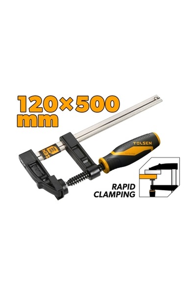 TOLSEN F-Clamp Bar NP Thread Bar Black Plastic Handle 120x500mm