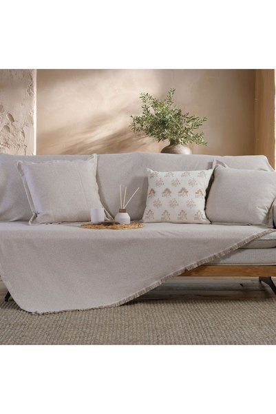 Nef Nef Homeware Nef-Nef Homeware Loen Μπεζ Ζακάρ Ριχτάρι Πολυθρόνας, 170 x 1...