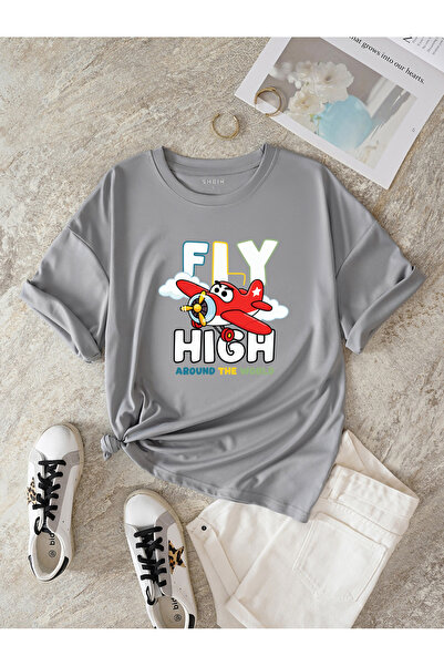 Let's Wear Fly High Printed Tshirt