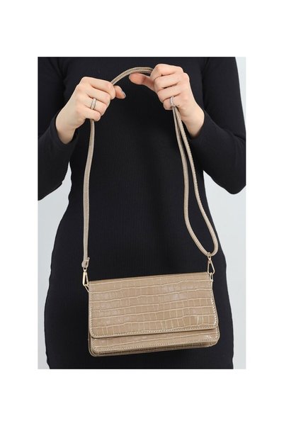 MeCe Mink Croco Patterned Women's Mini Hand & Shoulder Bag