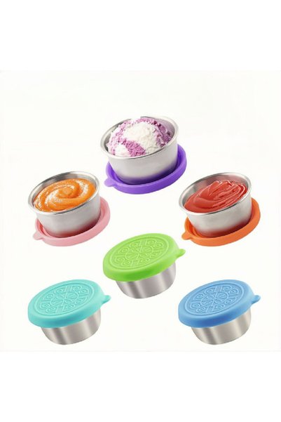 Generic Brand Stainless Steel Sauce Cup with Lid, Airtight, Ideal for Condime...