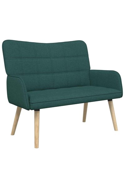 vidaxl Canapea cu 2 locuri Verde închis 115 x 61 x 87 cm Țesătură