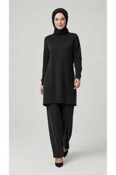 ECE GİYİM Women's Middle-Aged and Older Women's Zippered Side Pockets, Crewne...