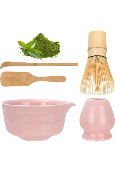 Generic Brand 5-Piece Matcha Tea Set, Ceramic Bowl + Bamboo Kit, Japanese Ute...