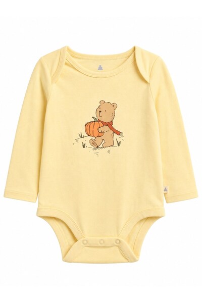 GAP Kids Gap Baby Boy Bear Print Jumpsuit Light Yellow