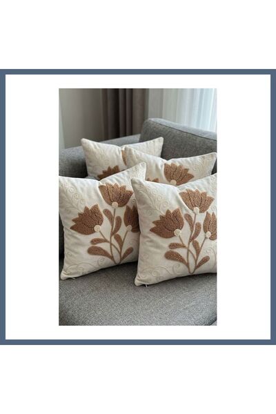 4lü Kırlent Kılıfı, Dijital Baskılı Çift Taraflı Kırlent Kılıfı 45x45cm ET1