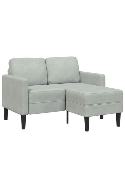 vidaxl Canapea cu 2 locuri cu șezlong în formă de L gri deschis 125 cm