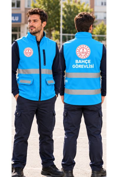 KARACANLAR Okul Bahçe Görevlisi Yeleği, Su-Rüzgar Geçirmez Softshell