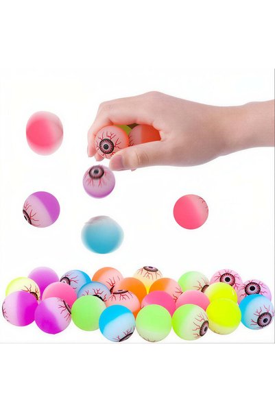 Reduceri Engros Mingii Saltarete 25/set la Borcan 5cm, Model Ochi Multicolor