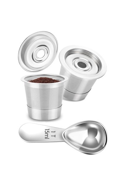 Generic Brand 2 capsule de cafea, lingură de măsurat cafea din oțel inoxidabi...
