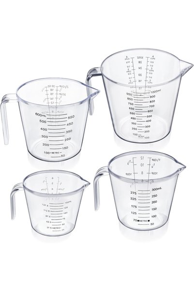 Generic Brand Set of 4 Glasses, Milk Glasses, Transparent Glass, Transparent PS